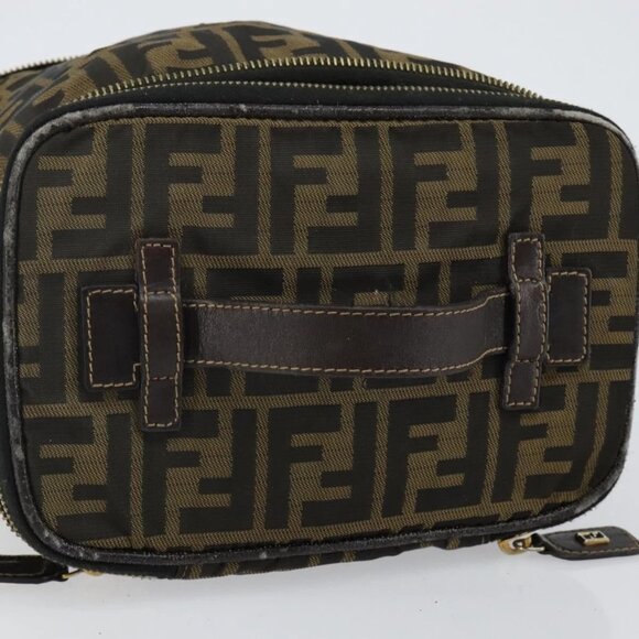FENDI Vanity Pouch Black Brown Auth 141707 - Picture 8 of 16